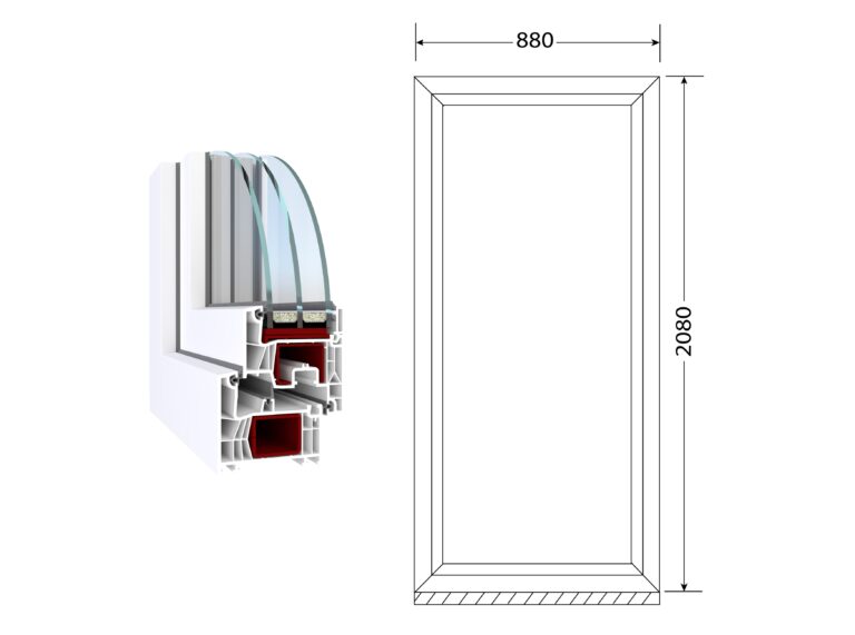 advantek 76 90x210 cm fix ablak